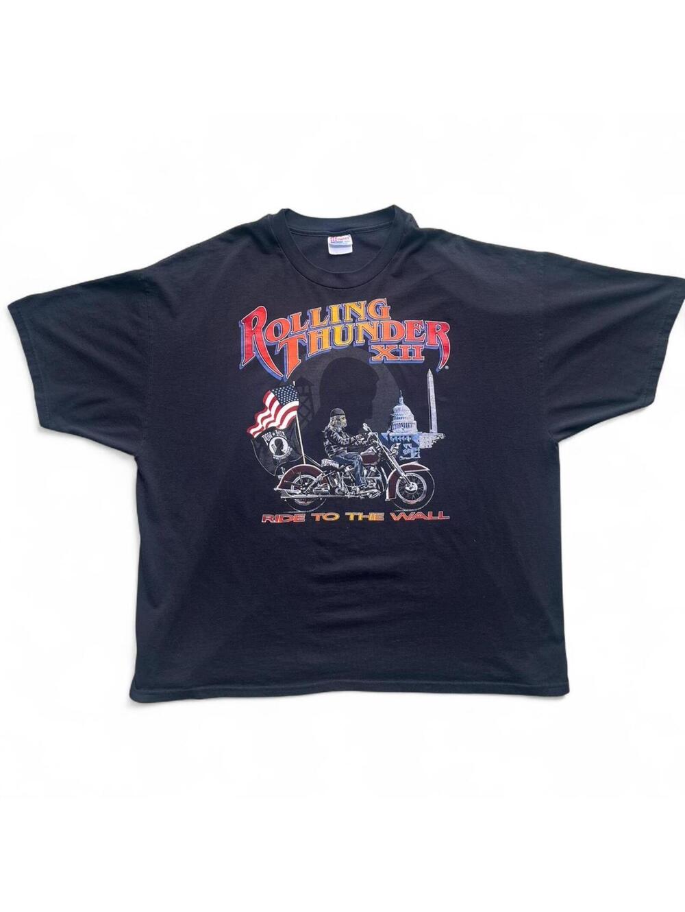 1999 Rolling Thunder XII Ride to the Wall Motorcycle Graphic T-Shirt Size 3XL